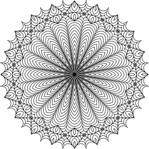 Mandala Line Art Coloring Page